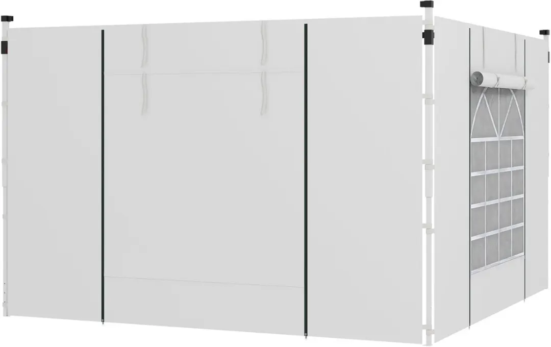 Outsunny Paviljoen Zijpanelen Wit