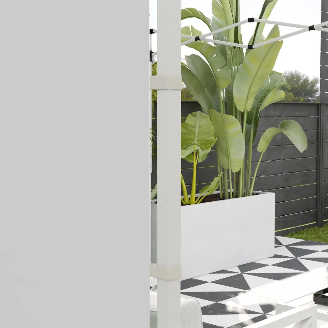 Outsunny Paviljoen Zijpanelen Wit
