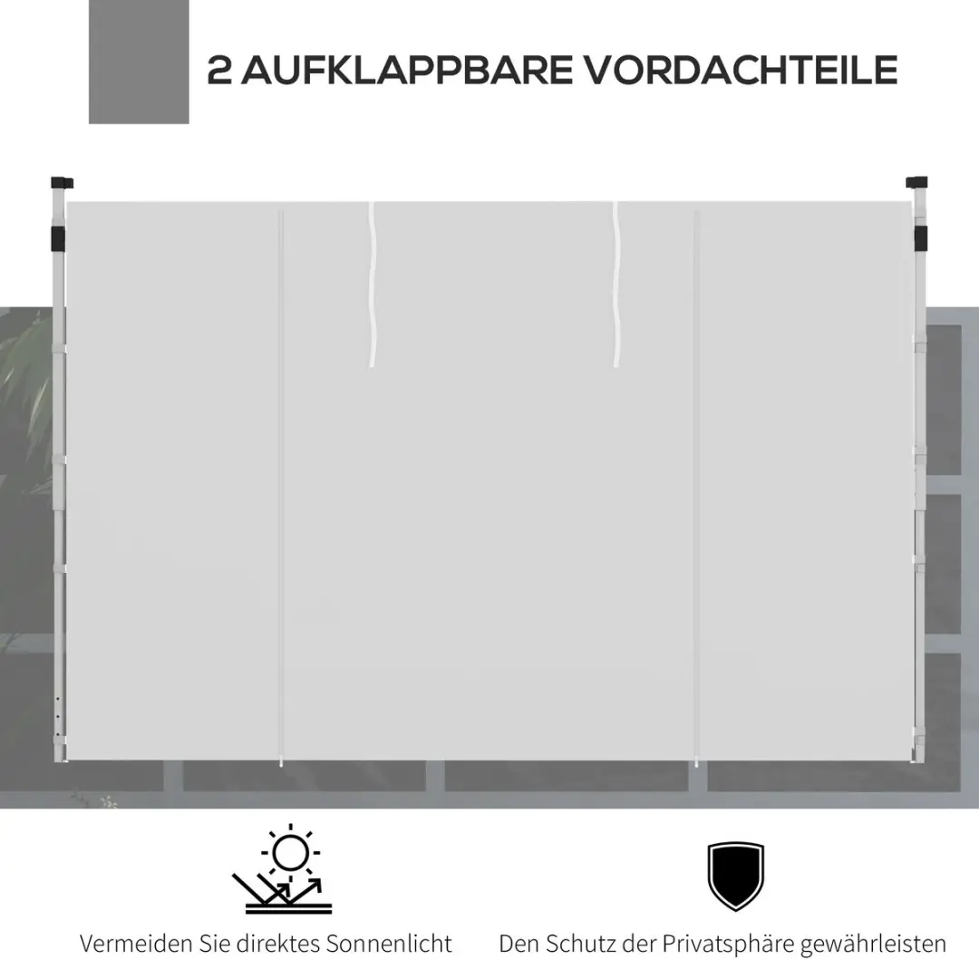 Outsunny Paviljoen Zijpanelen Wit
