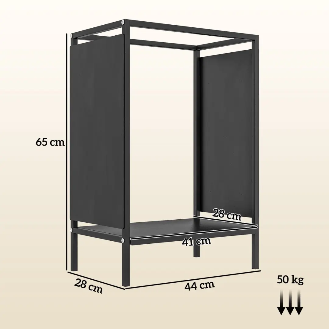 Outsunny Haardhoutrek 44x28x65cm - Zwart