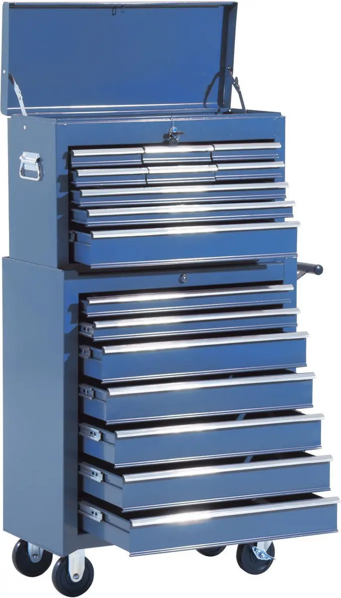 Homcom Gereedschapswagen 16 Lades - Blauw