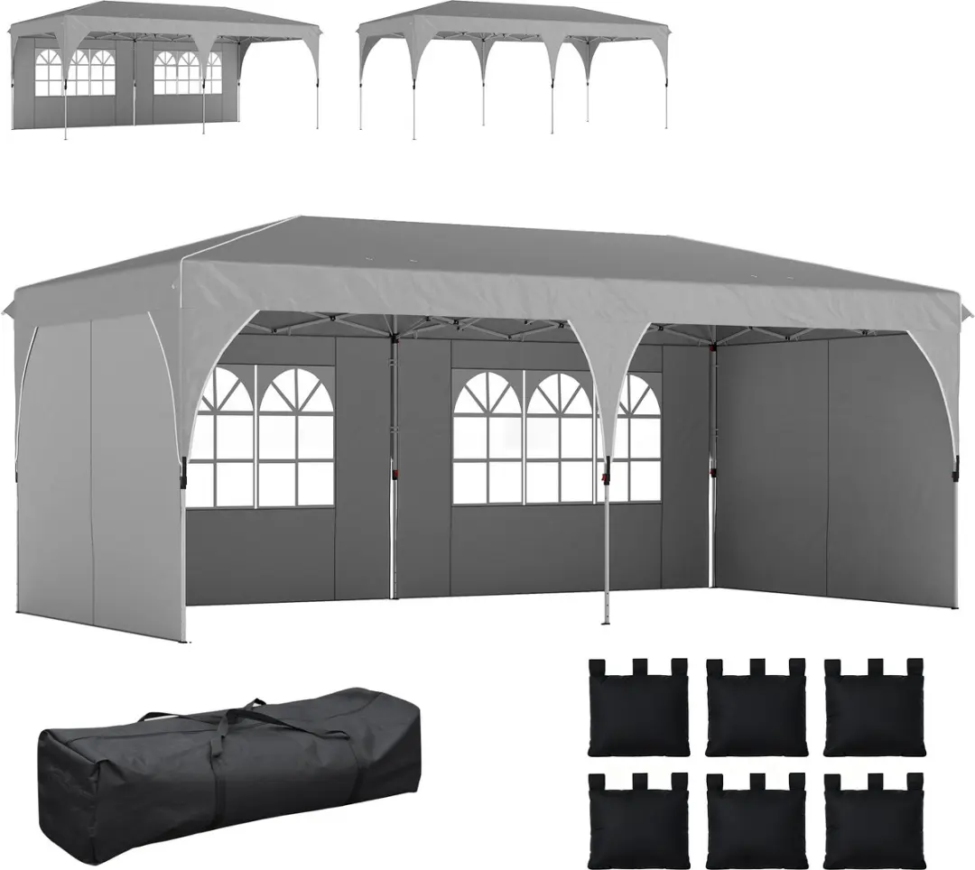 Outsunny Pop-up Luifel 595x300x275cm