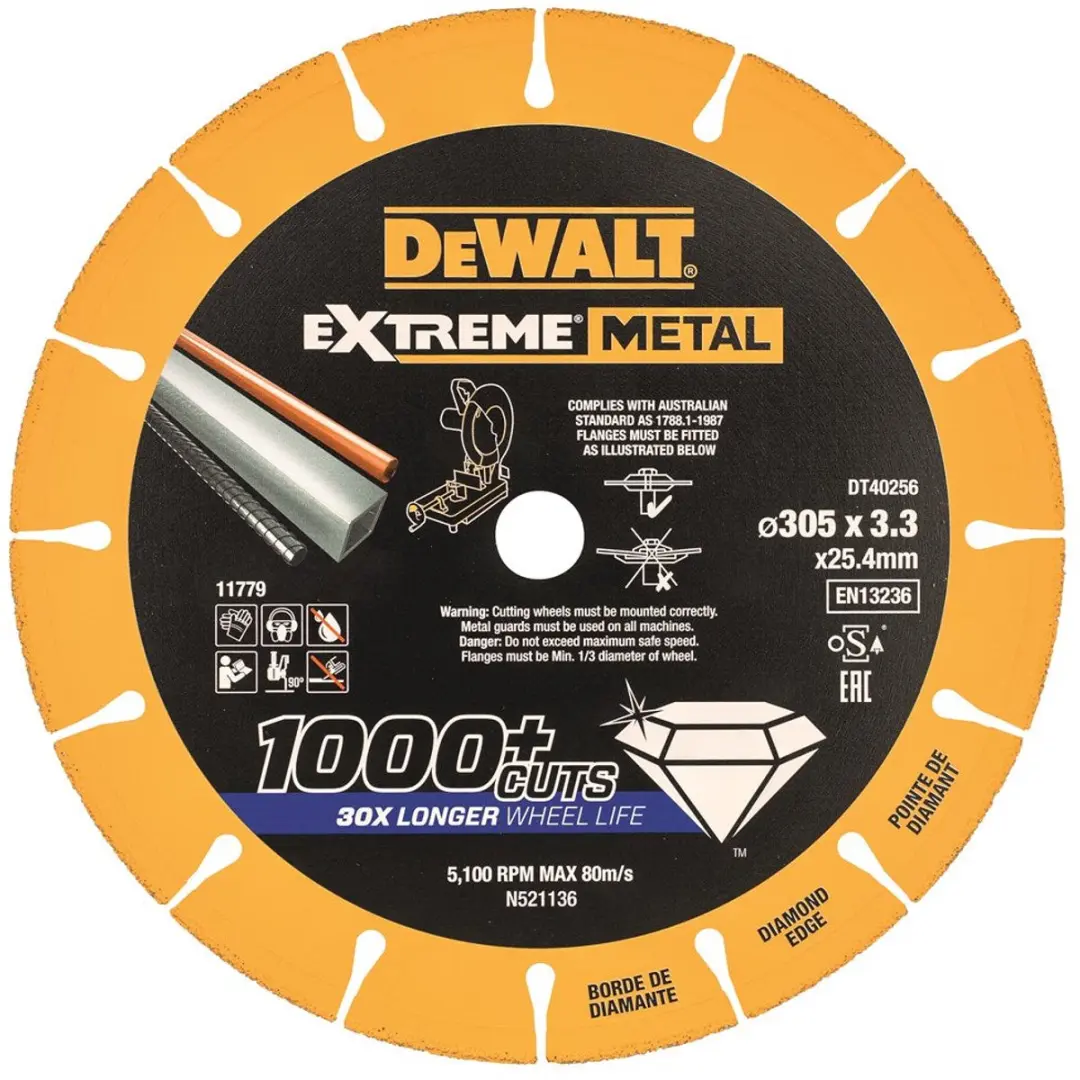 DeWalt DT40256 EXTREME Metal Diamant Doorslijpschijf 300mm