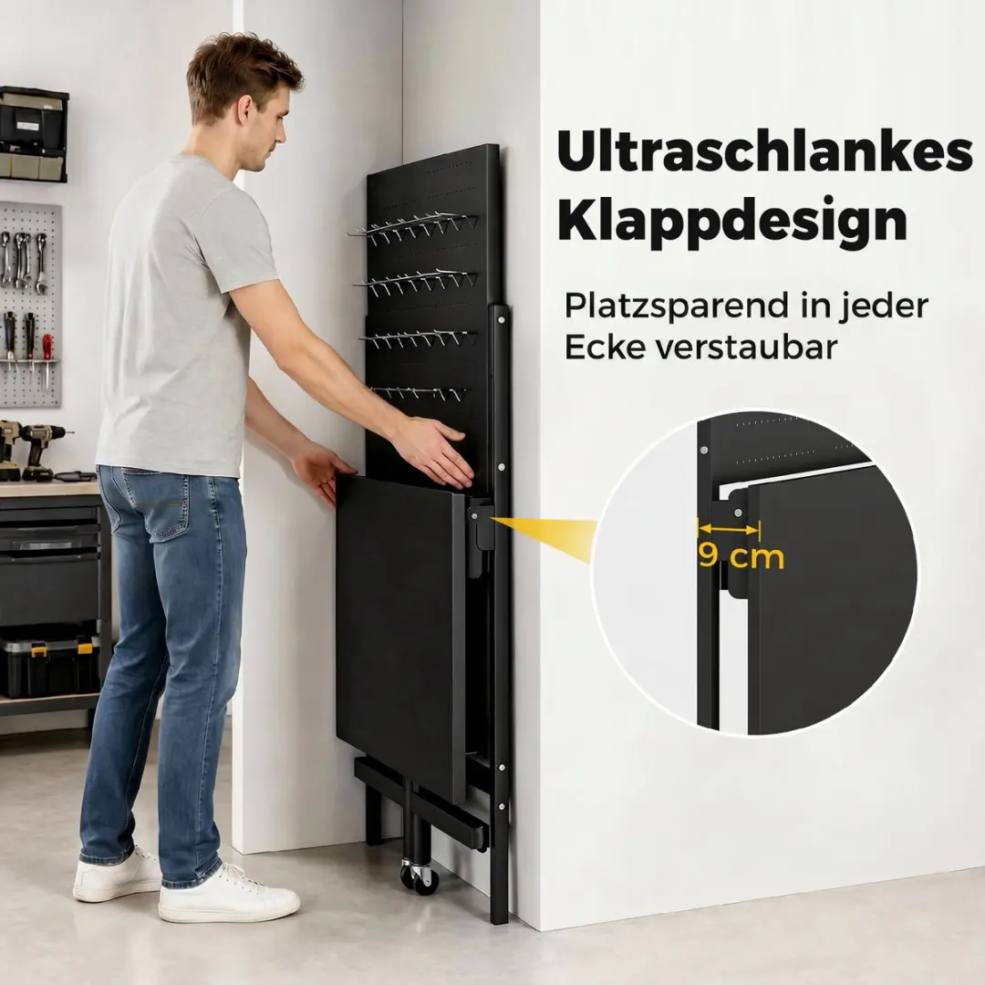 Homcom Werkbank - 115x62x143,5cm - Zwart - afbeelding 6 van 6
