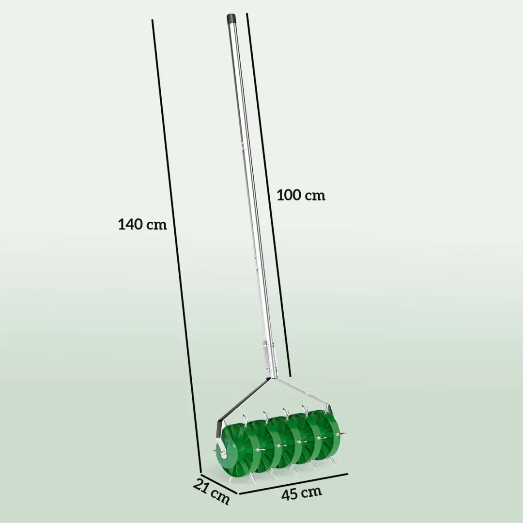 Outsunny Rasenbelüfter 30 Punt - 45x21x140cm - Groen