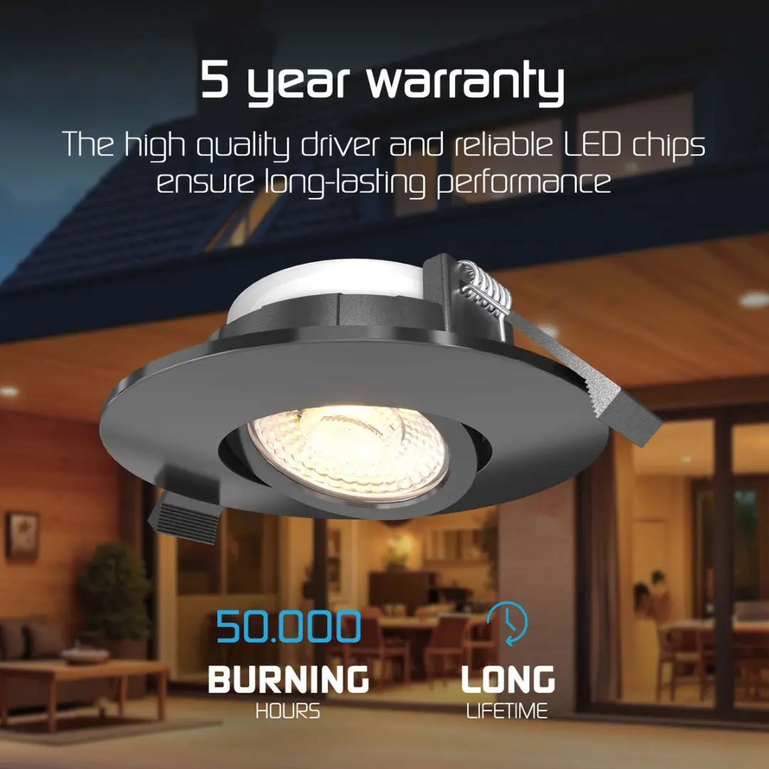 Ledvion LED Inbouwspot 6W Zwart - Ø96mm - IP65