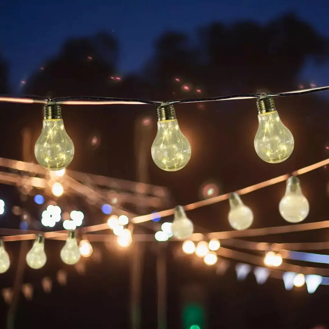 Outsunny Solar Kerstverlichting 20 LED Warm Wit - 3,8m + 2m - Set van 2