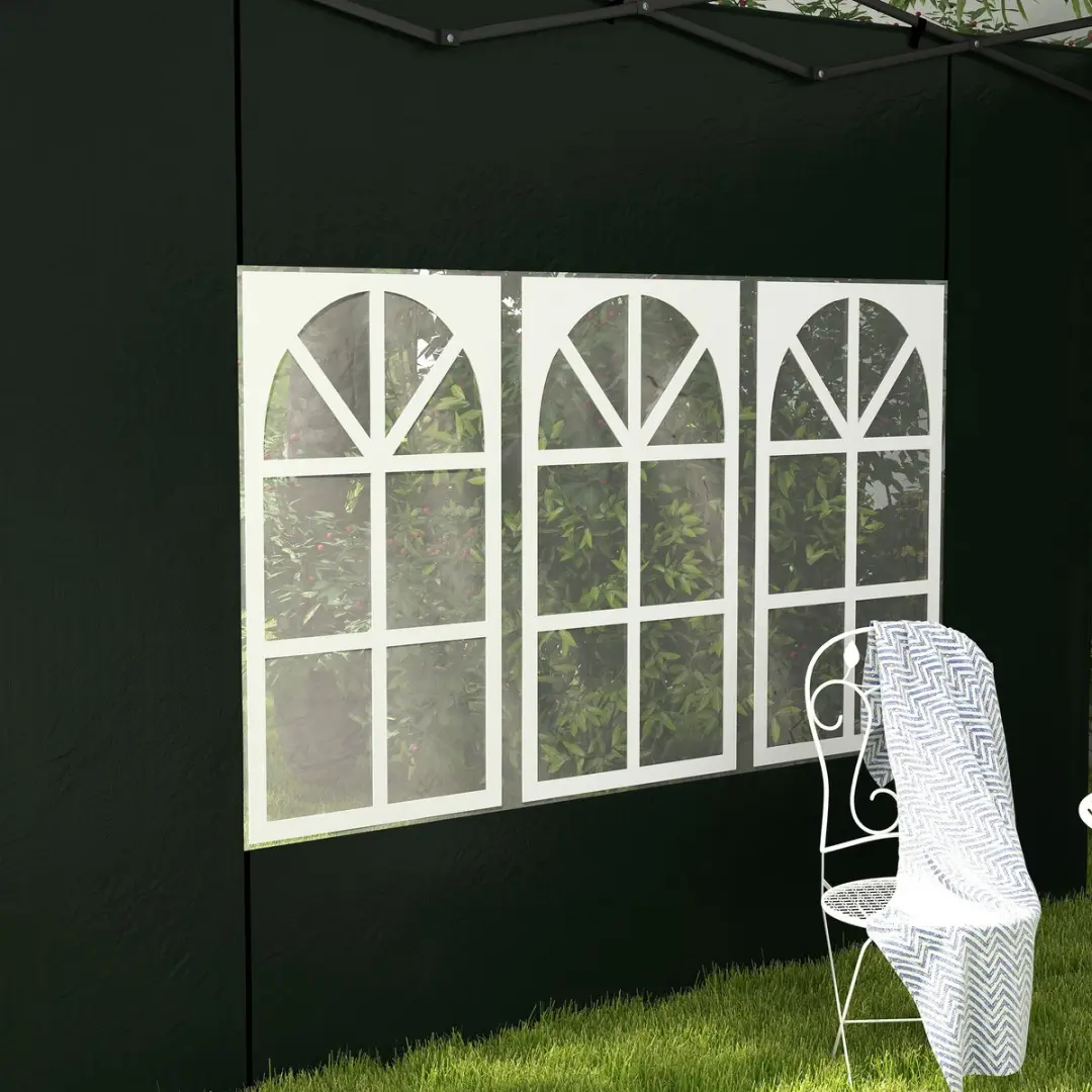 Outsunny Canopy Sidewalls 293x193cm - Donkergroen