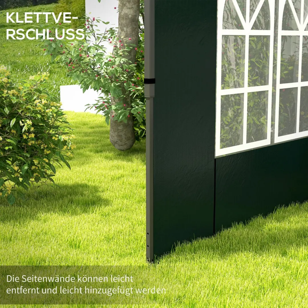 Outsunny Canopy Sidewalls 293x193cm - Donkergroen