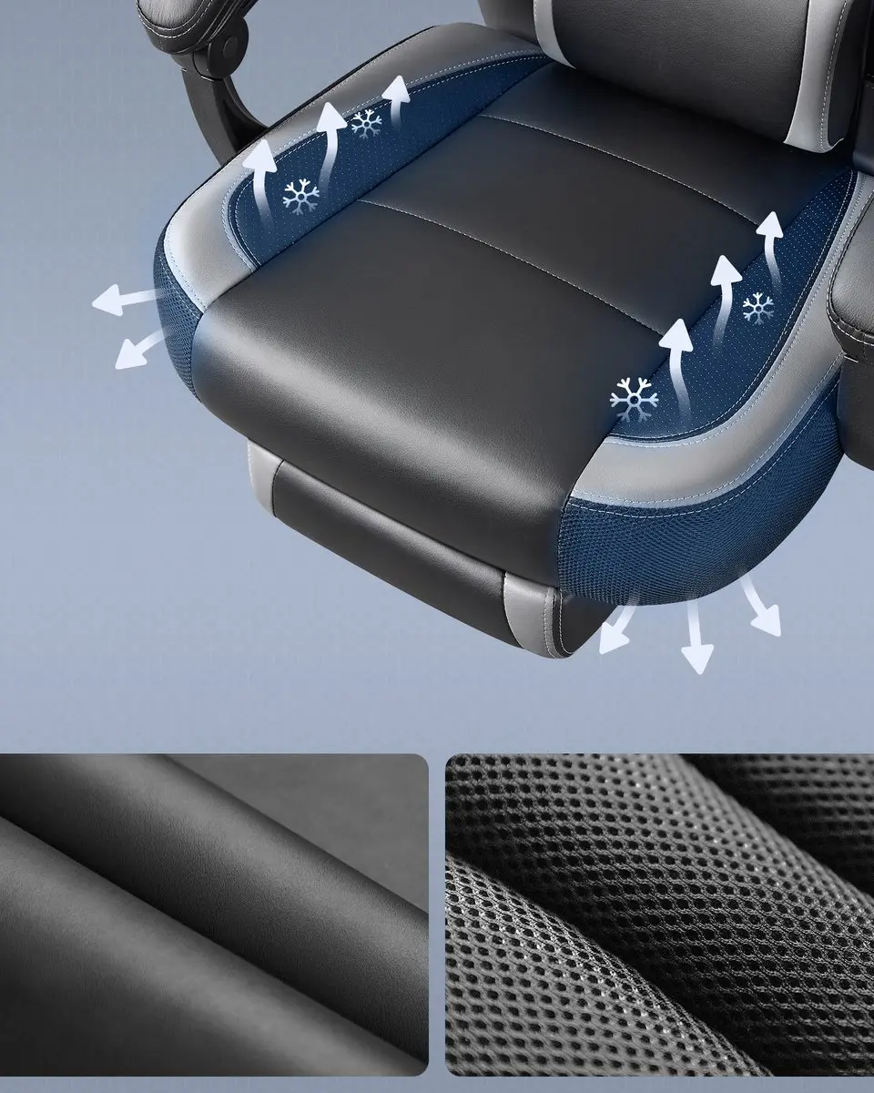 Songmics Gamingstoel Ergonomisch - Zwart