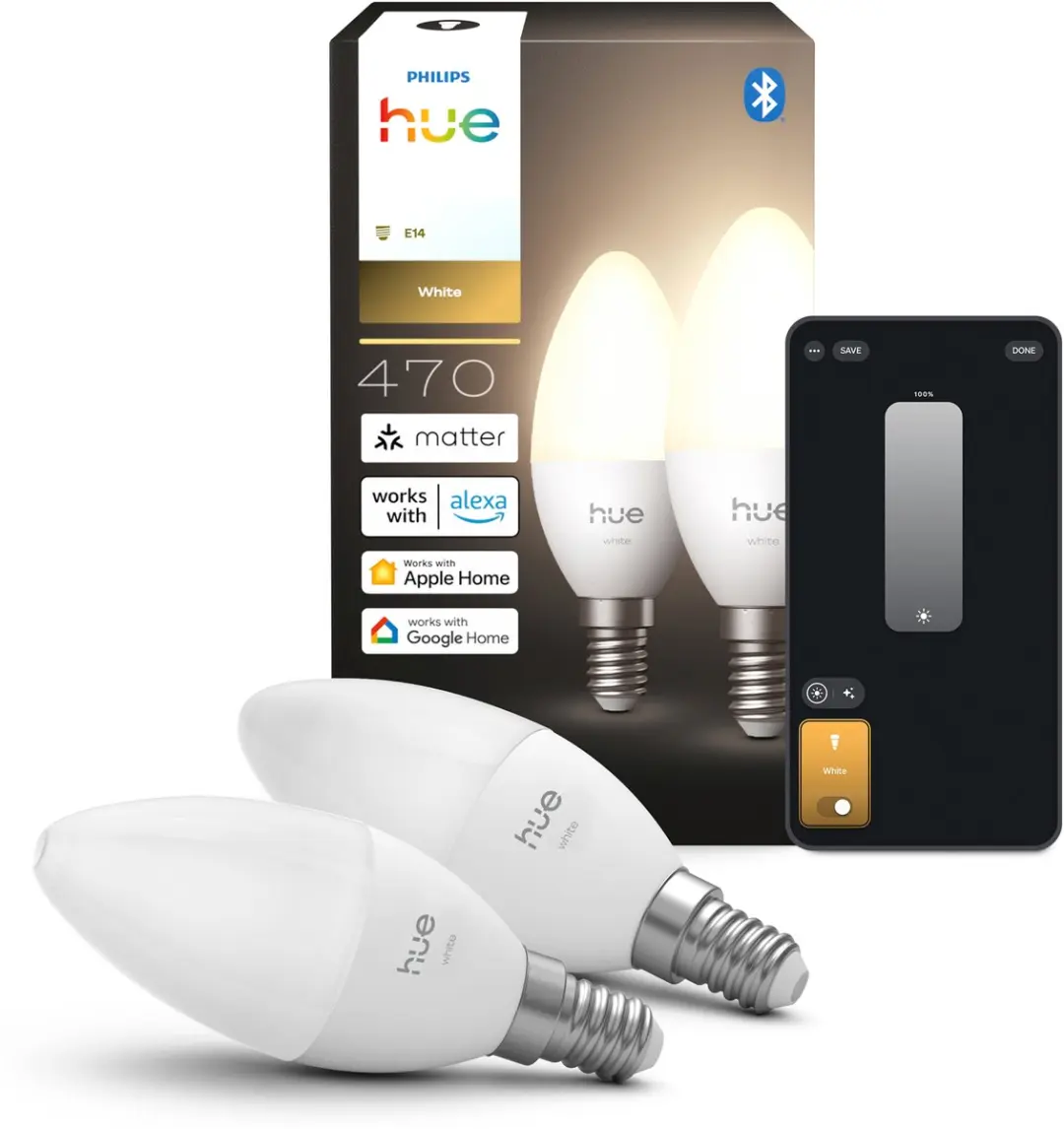 Philips Hue LED Kaarslamp E14 Mat