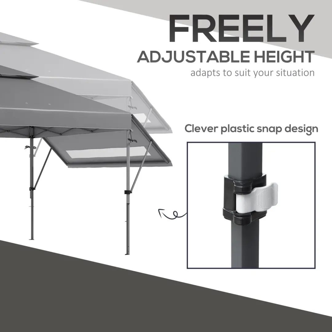 Outsunny Pop-up Luifel 500x300x290cm - Grijs