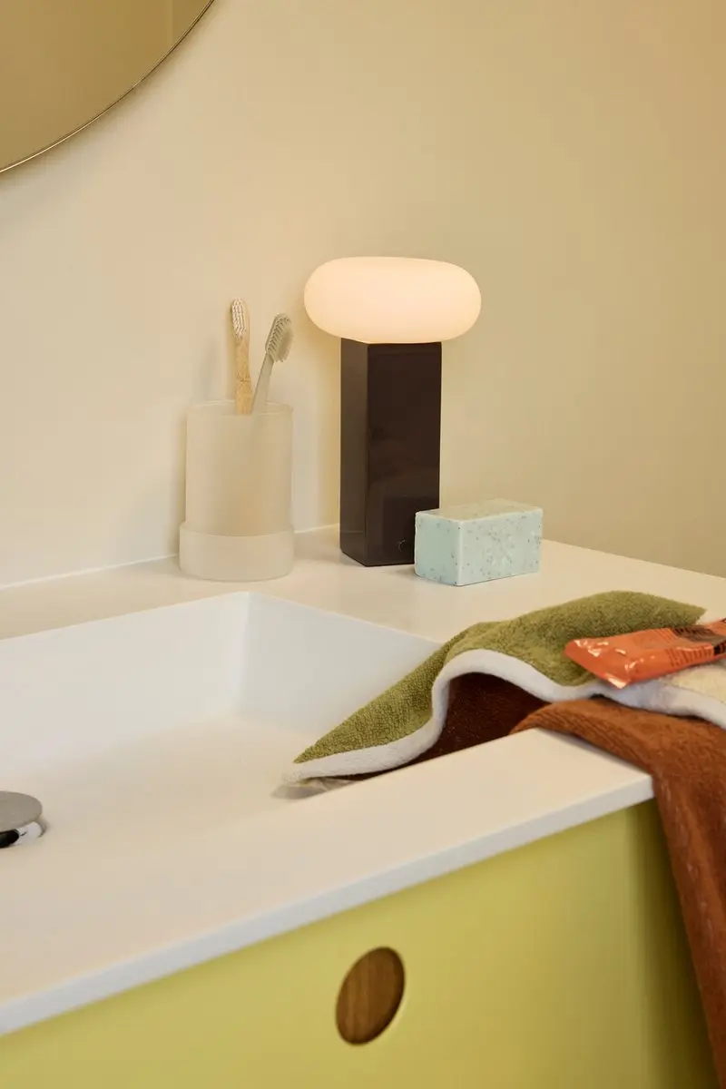 Hübsch Draagbare Lamp Low - Bruin