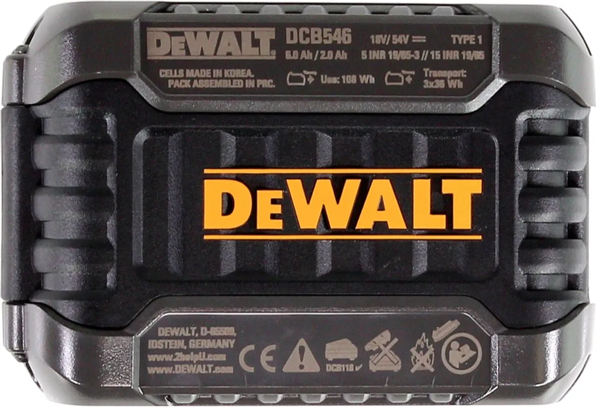 DeWalt DCB118T2 XR FlexVolt Starterset - 2x 6,0Ah Accu - afbeelding 5 van 5