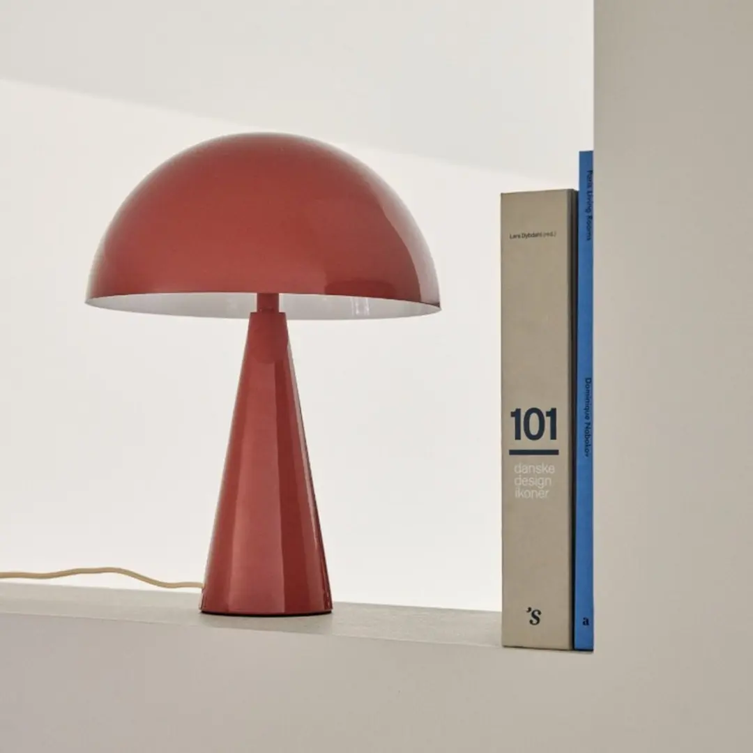 Hübsch Mush Tafellamp Mini - Rood - Ø25cm