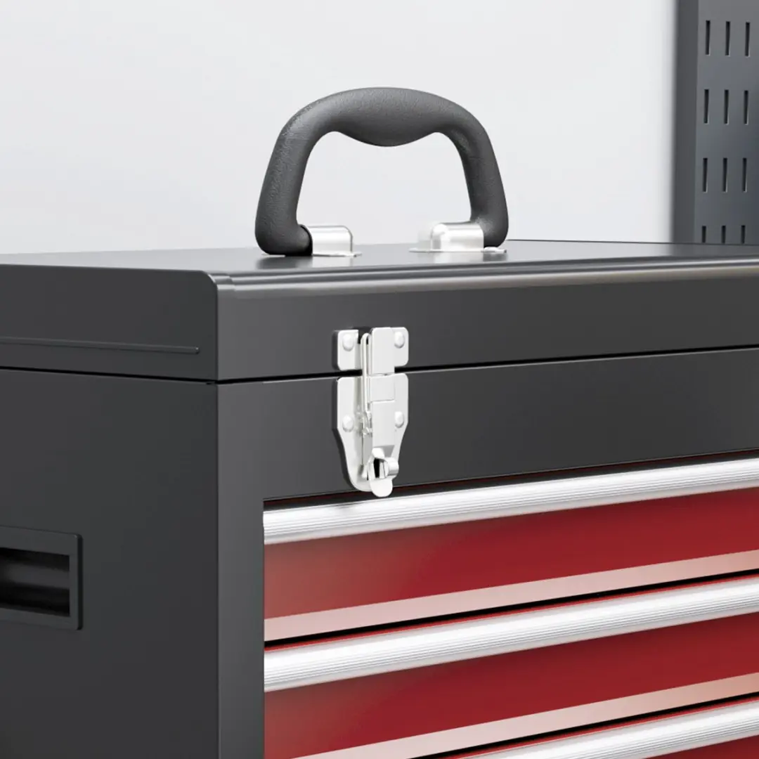 Homcom Werkstattwagen - 5 Lades - 60x28x102cm - Rood