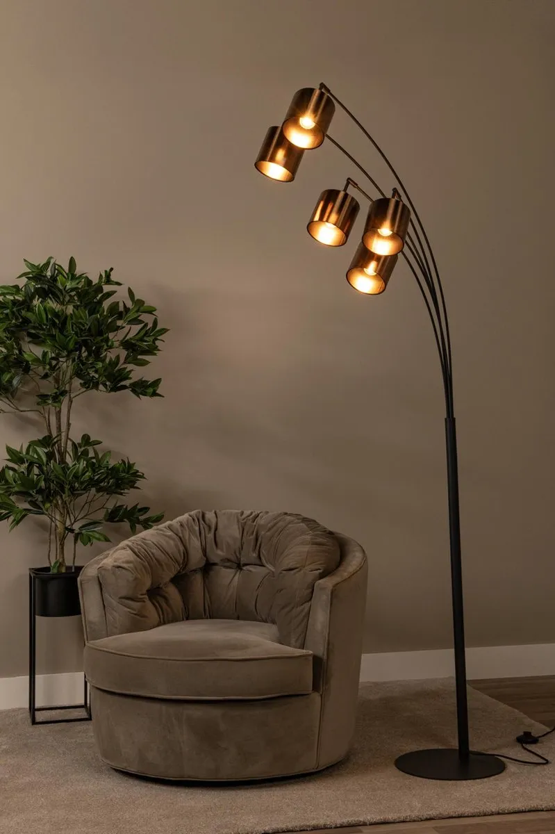 Lucide Rankos Vloerlamp 5xE14 - Zwart