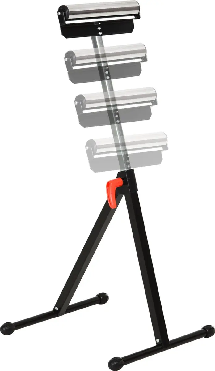 Homcom Metall Rollenstandaard 44x50cm - 68-110cm - Zwart & Zilver - afbeelding 6 van 6