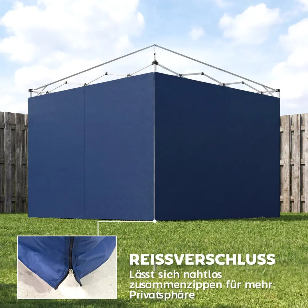 Outsunny Overkapping zijwanden Oxford 300x200cm - Donkerblauw