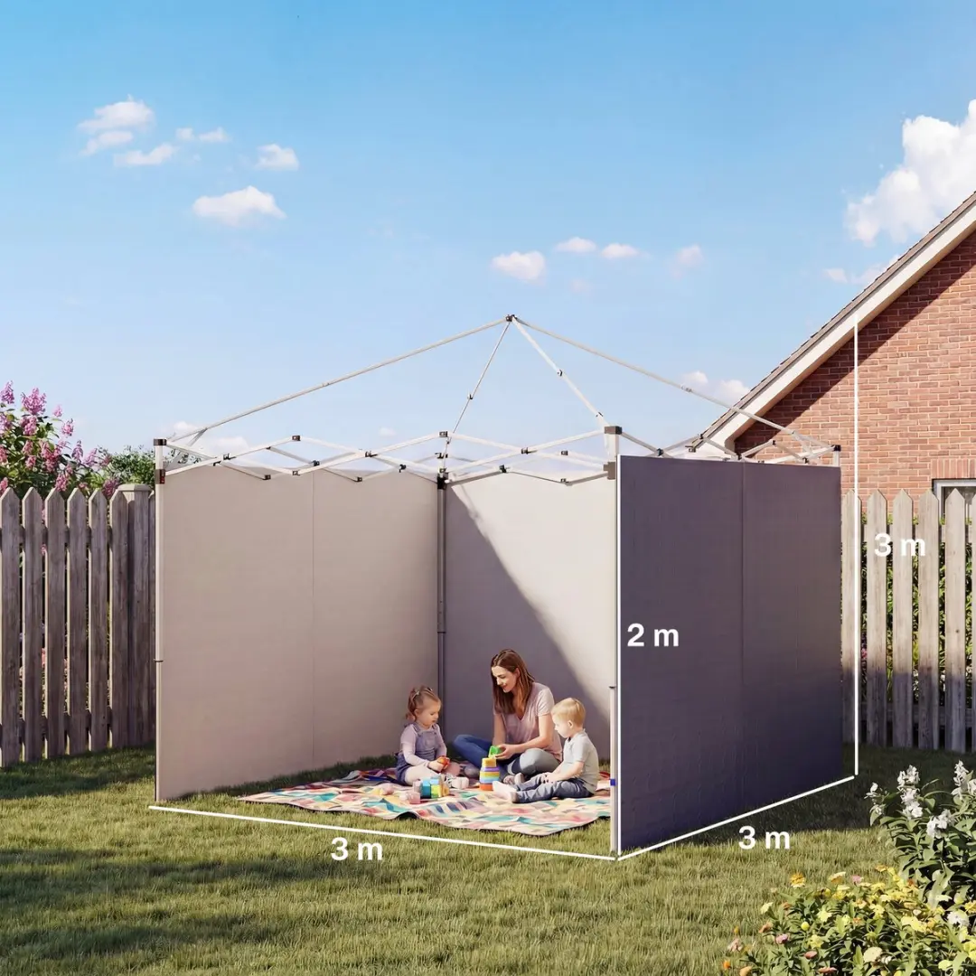 Outsunny Overkapping zijwanden Oxford 300x200cm - Donkerblauw - afbeelding 6 van 6