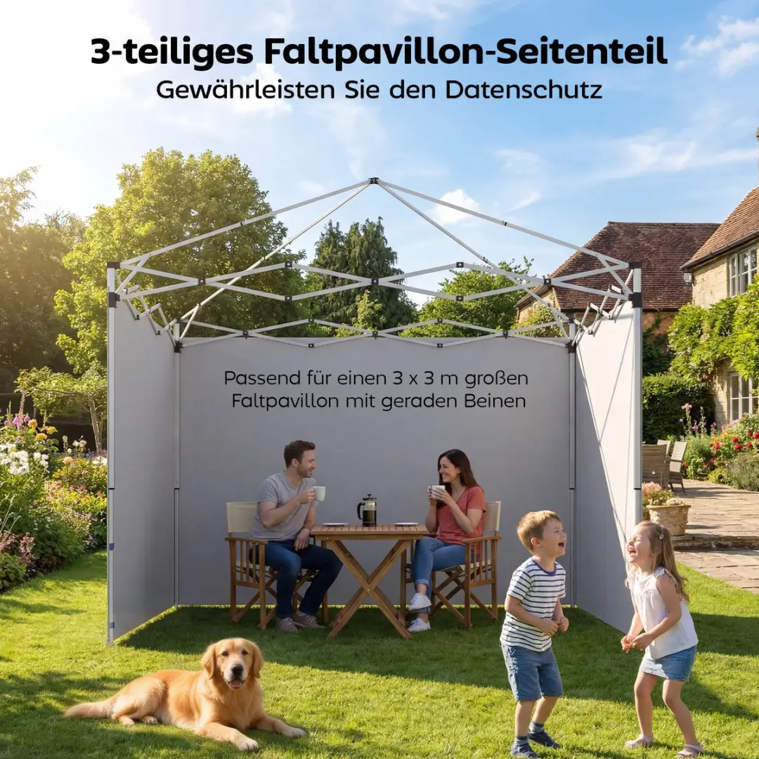 Outsunny Overkapping zijwanden Oxford 300x200cm - Donkerblauw