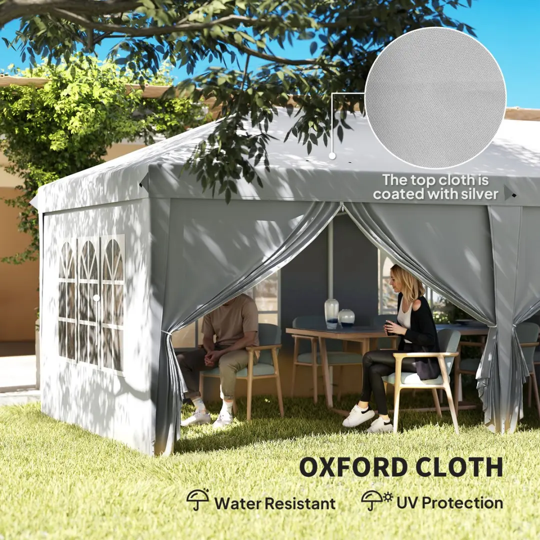 Outsunny Pop-up Canopy 585x295x270cm - Lichtgrijs