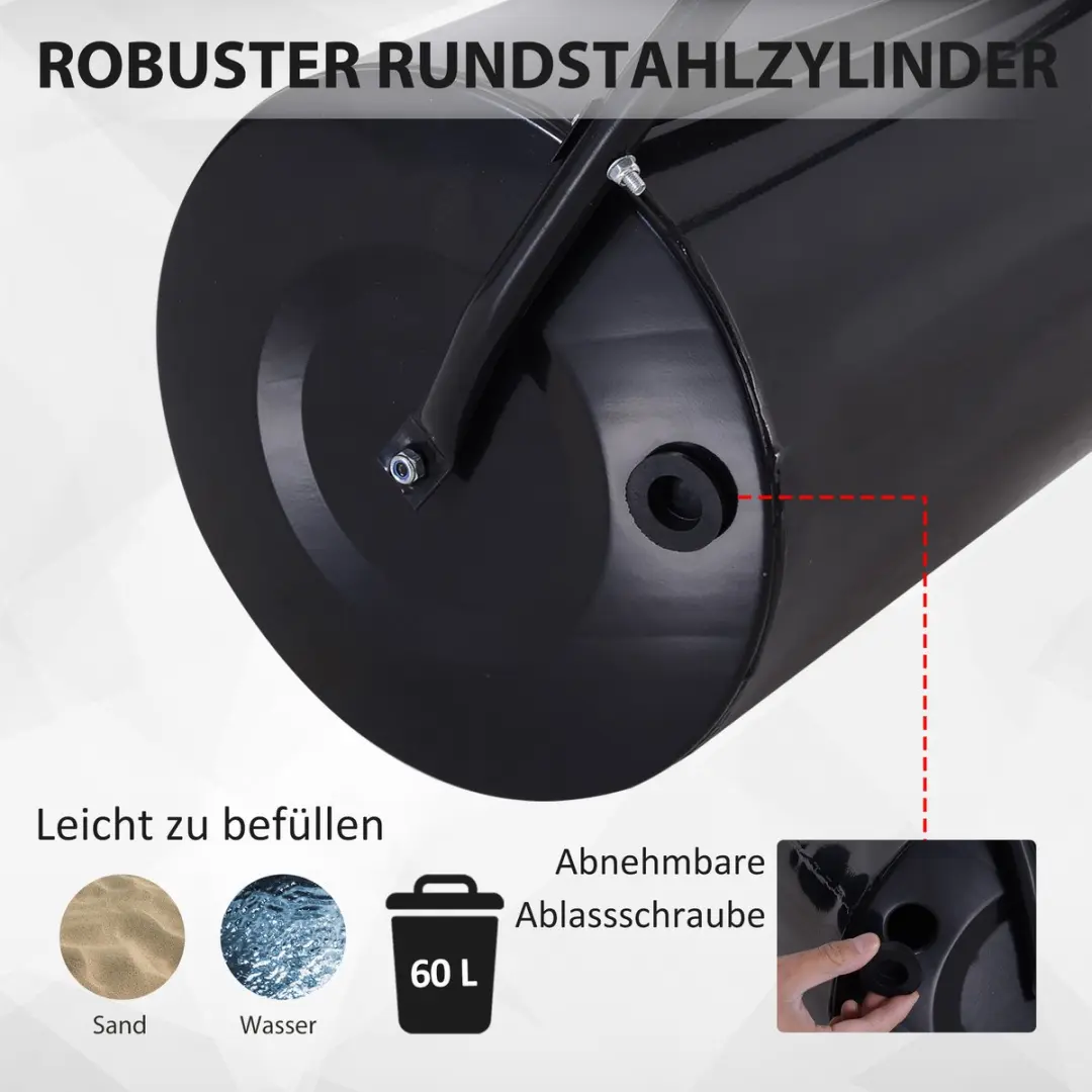 Outsunny Gazonwals met U-Handgreep - 60L