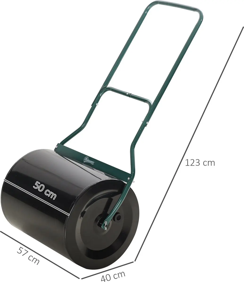 Outsunny Gazonwals met U-Handgreep - 60L