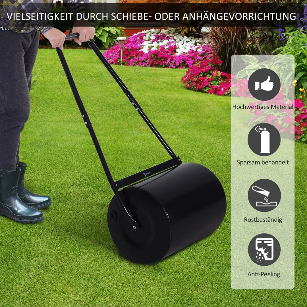 Outsunny Gazonwals met U-Handgreep - 60L