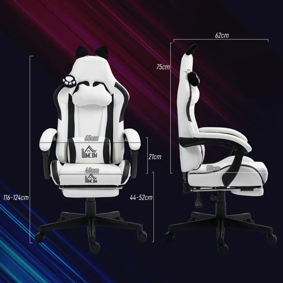 Homcom Gamingstoel 921-794V00WT - Wit