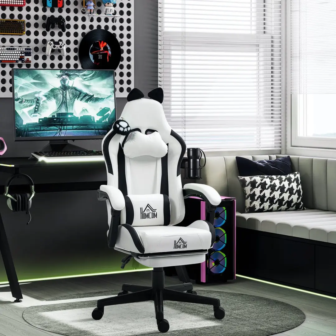 Homcom Gamingstoel 921-794V00WT - Wit