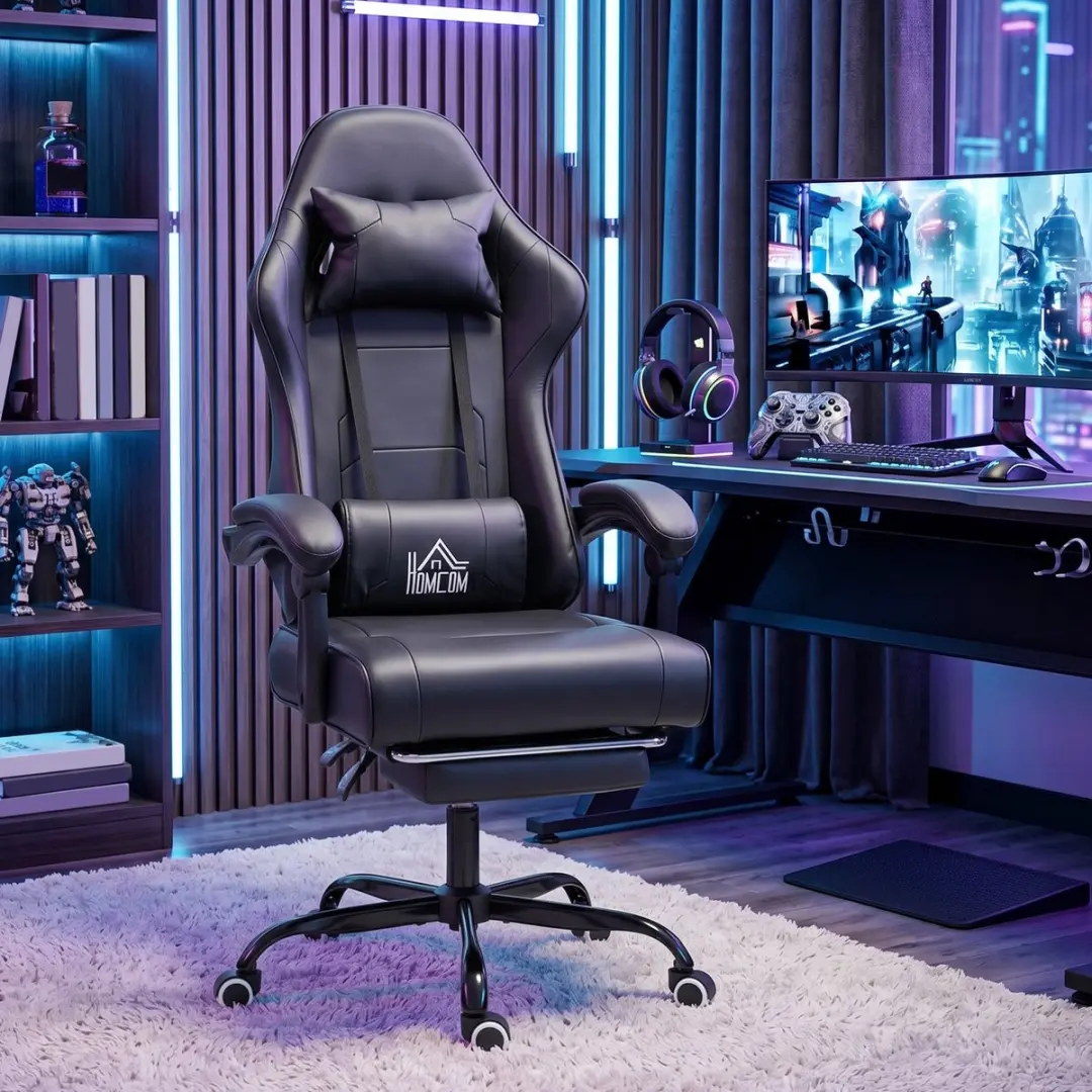 Homcom Gamingstoel - Zwart
