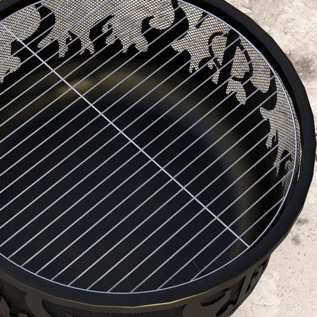 Outsunny Metall Feuerschale Ø61x55cm - Zwart
