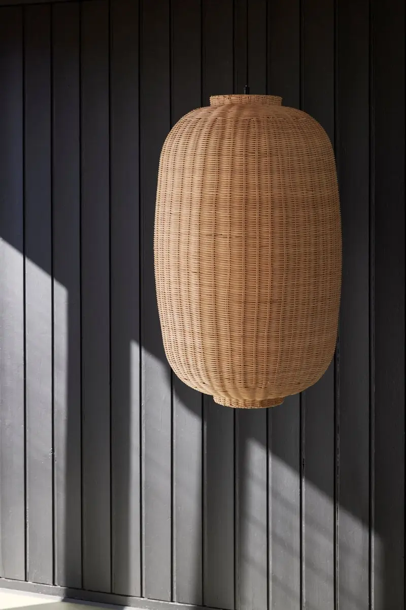 Hübsch Chand Black Hanglamp - 1 Lichtpunt - Natuurlijk