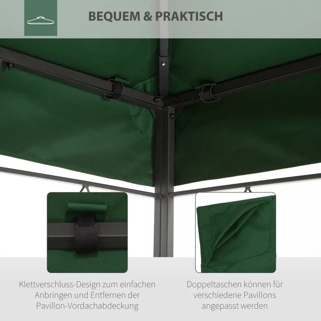 Outsunny Paviljoendak 84C-102 - 3x4m - Groen