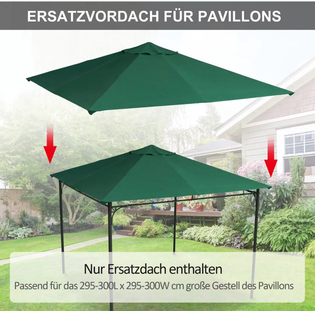 Outsunny Partytentdak 298x298cm - Groen