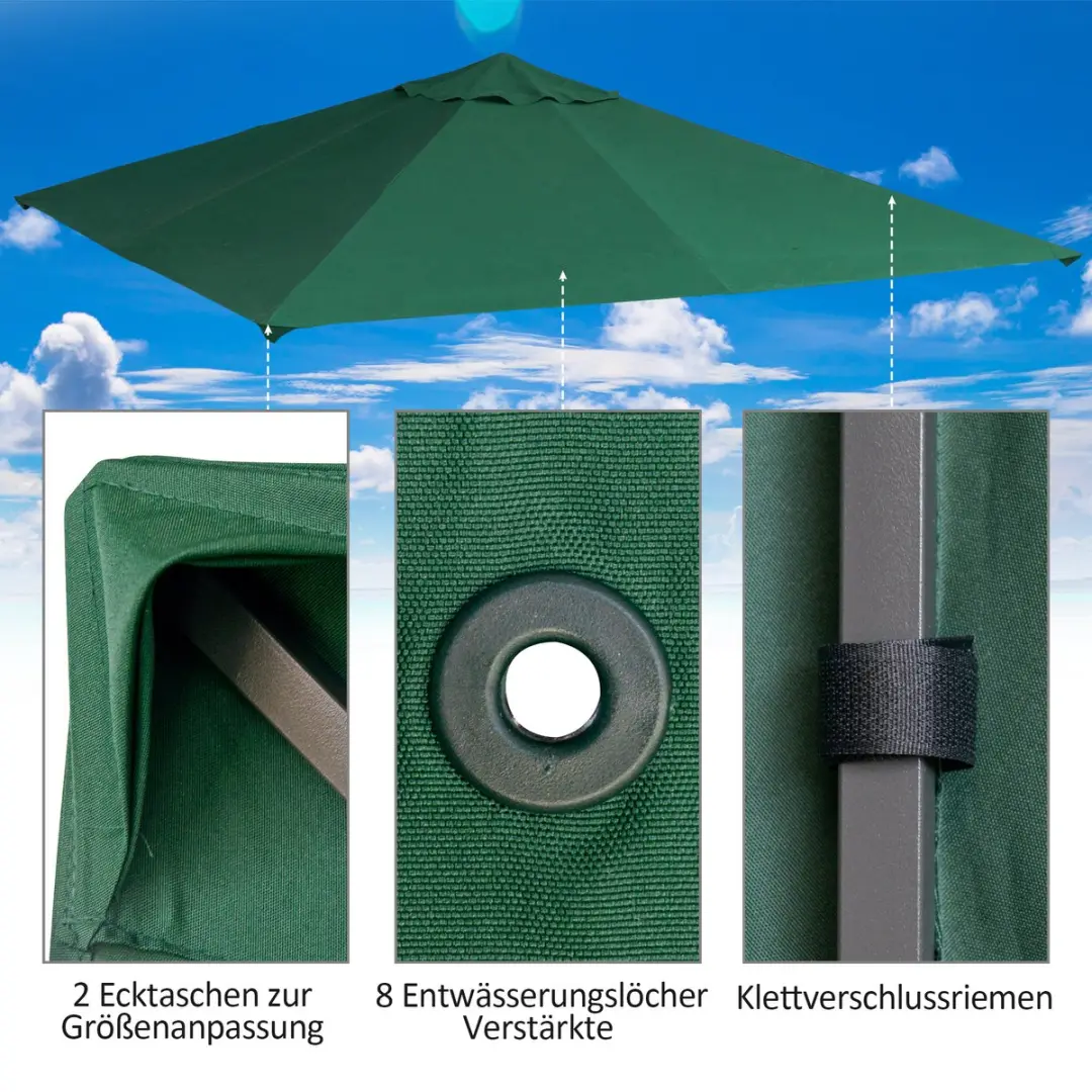 Outsunny Partytentdak 298x298cm - Groen