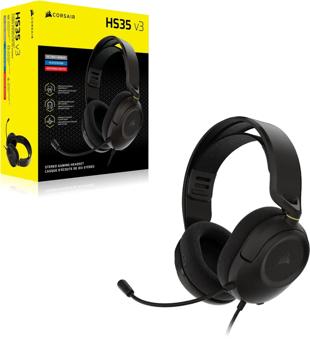 Corsair HS35 V3 Gaming Headset - Zwart