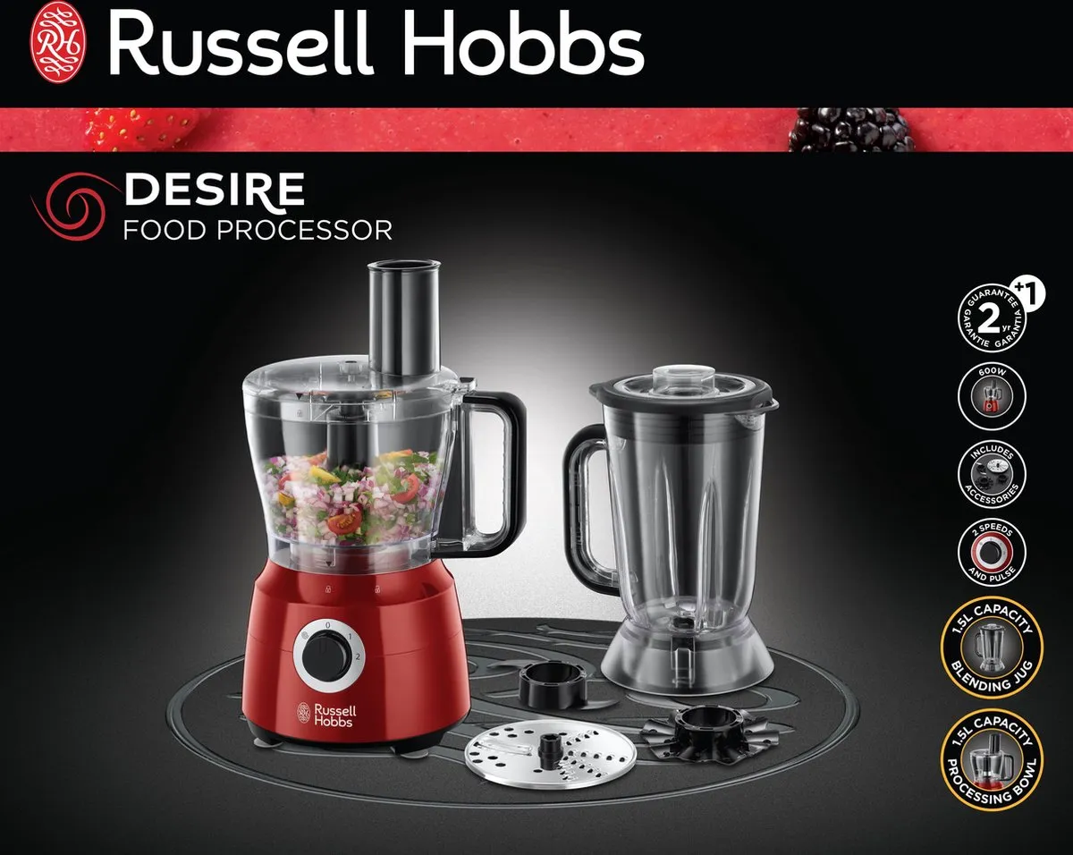Russell Hobbs Desire Foodprocessor 600W - Rood