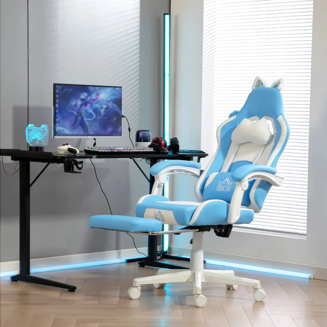 Homcom Gamingstoel met Kattenoren T0002-01-19419 - Blauw