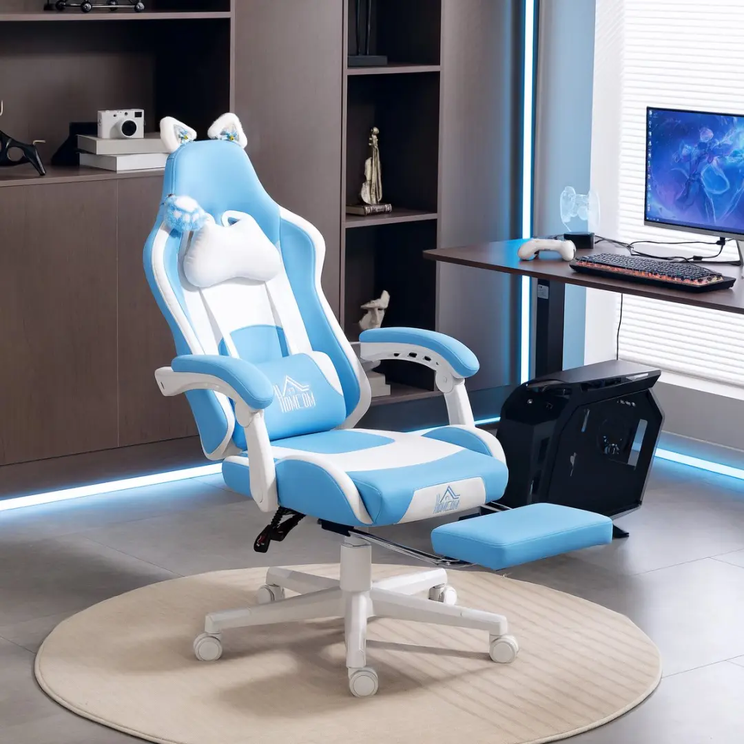 Homcom Gamingstoel met Kattenoren T0002-01-19419 - Blauw