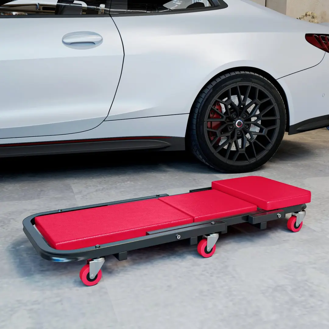 Homcom Automechanicus Rolplank - Metaal 101,5x40cm - Rood