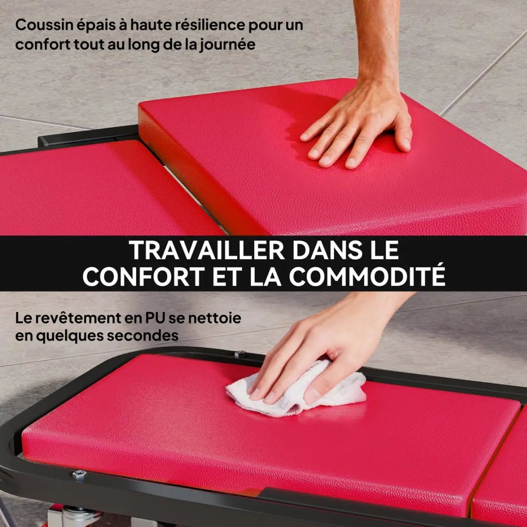 Homcom Automechanicus Rolplank - Metaal 101,5x40cm - Rood