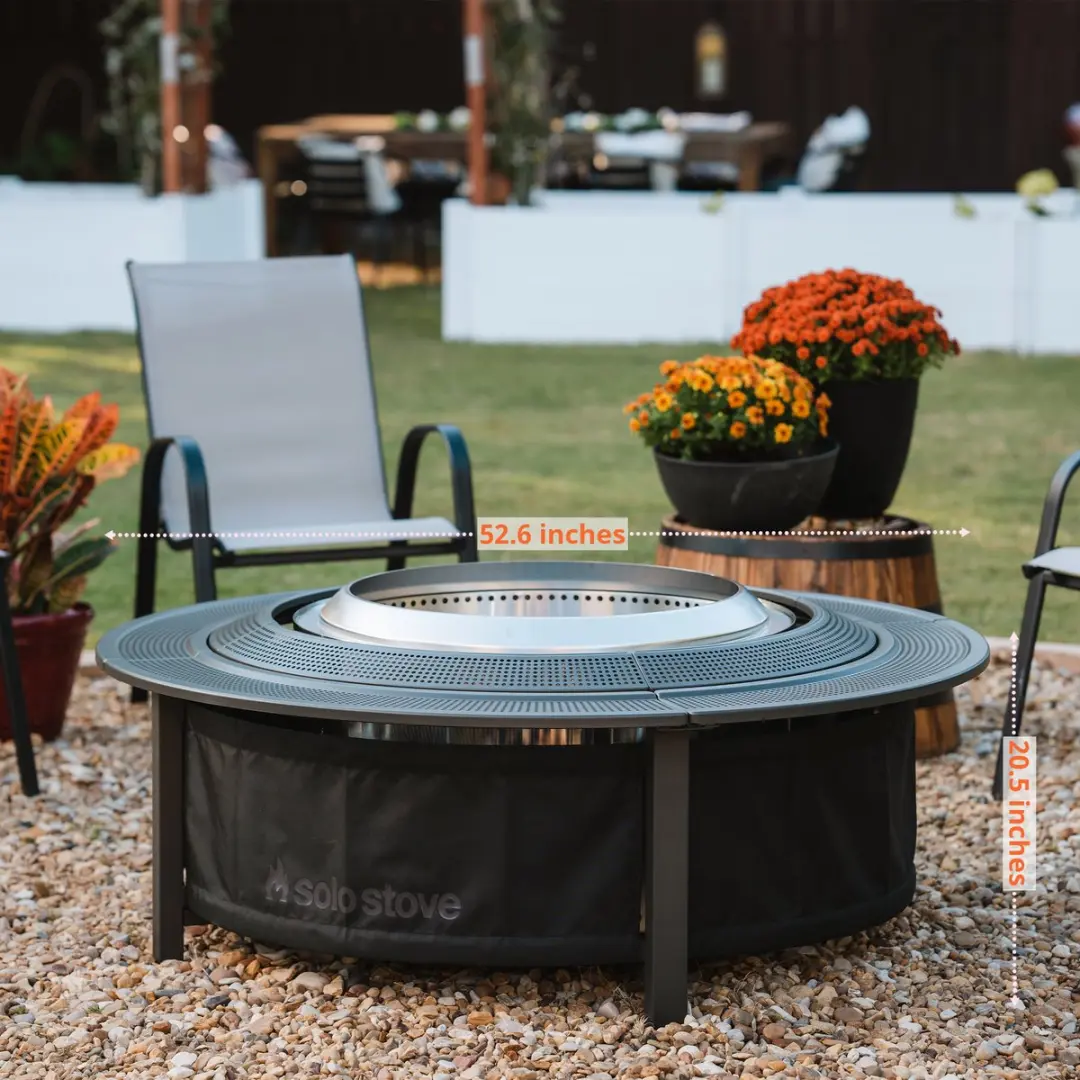 Solo Stove Fire Pit Surround Tafel - 52x133,5cm Zwart - afbeelding 6 van 6