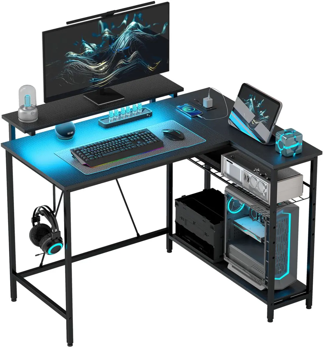Homcom L-vormig Computerbureau 107x80x90cm
