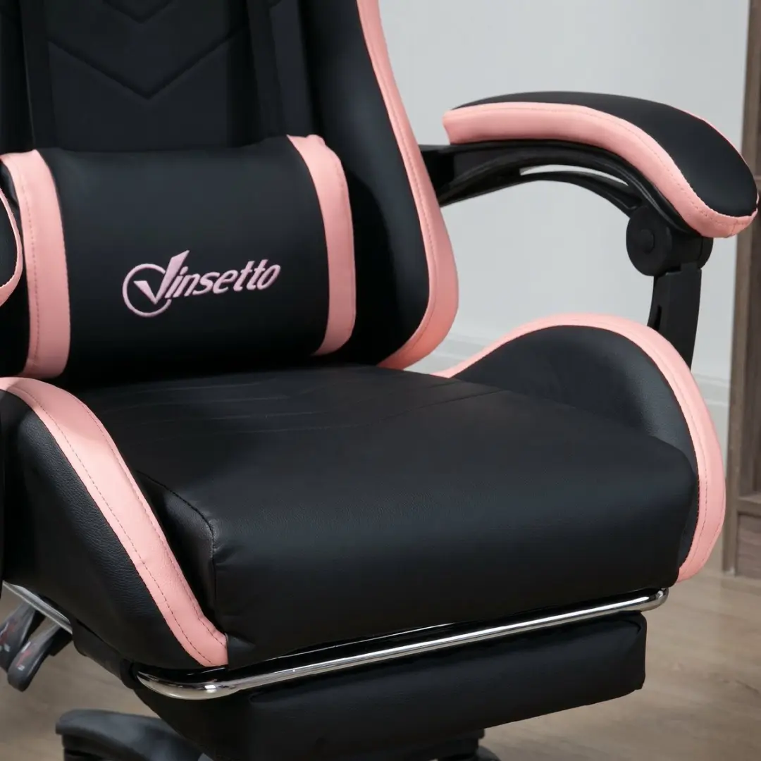 Homcom Gamingstoel T0002-01-19645 - Roze/Zwart