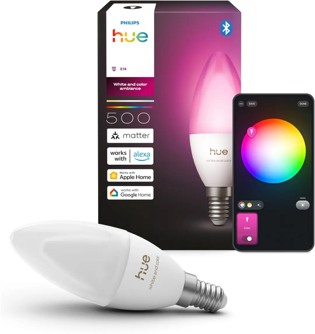 Philips Hue LED Kaarslamp E14 RGBW