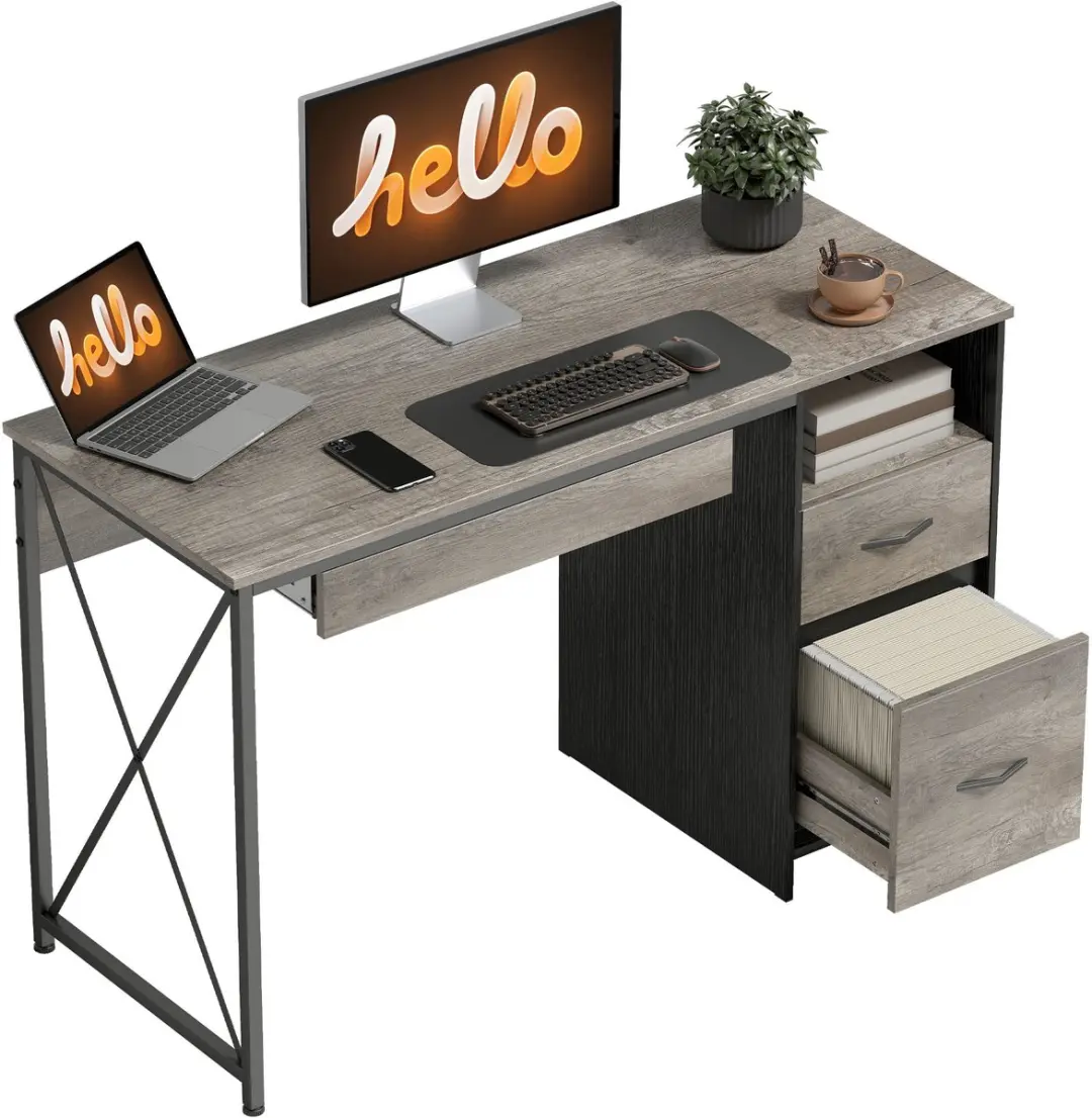 Homcom Computerbureau Lichtgrijs 120x50x76cm