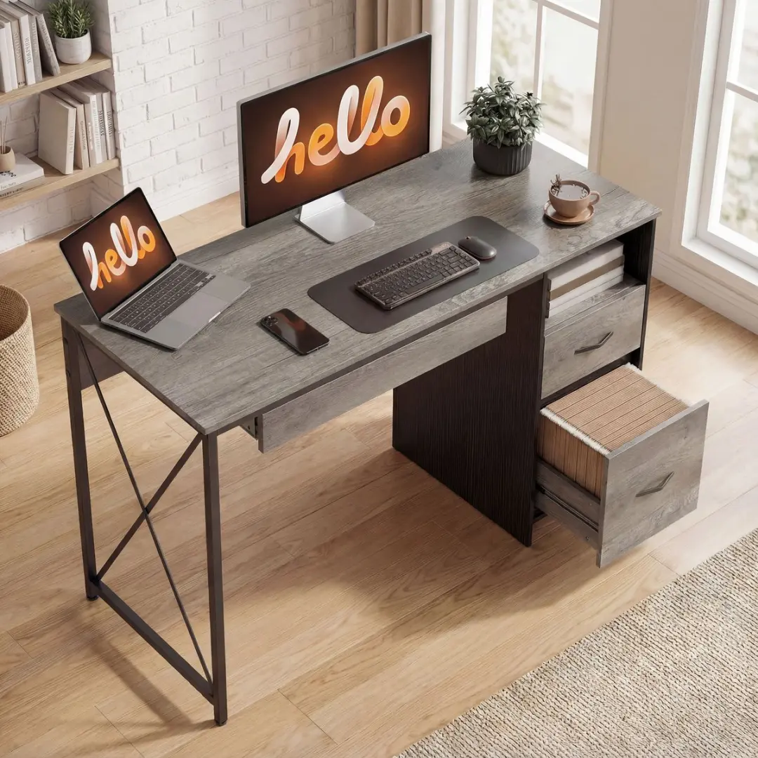 Homcom Computerbureau Lichtgrijs 120x50x76cm