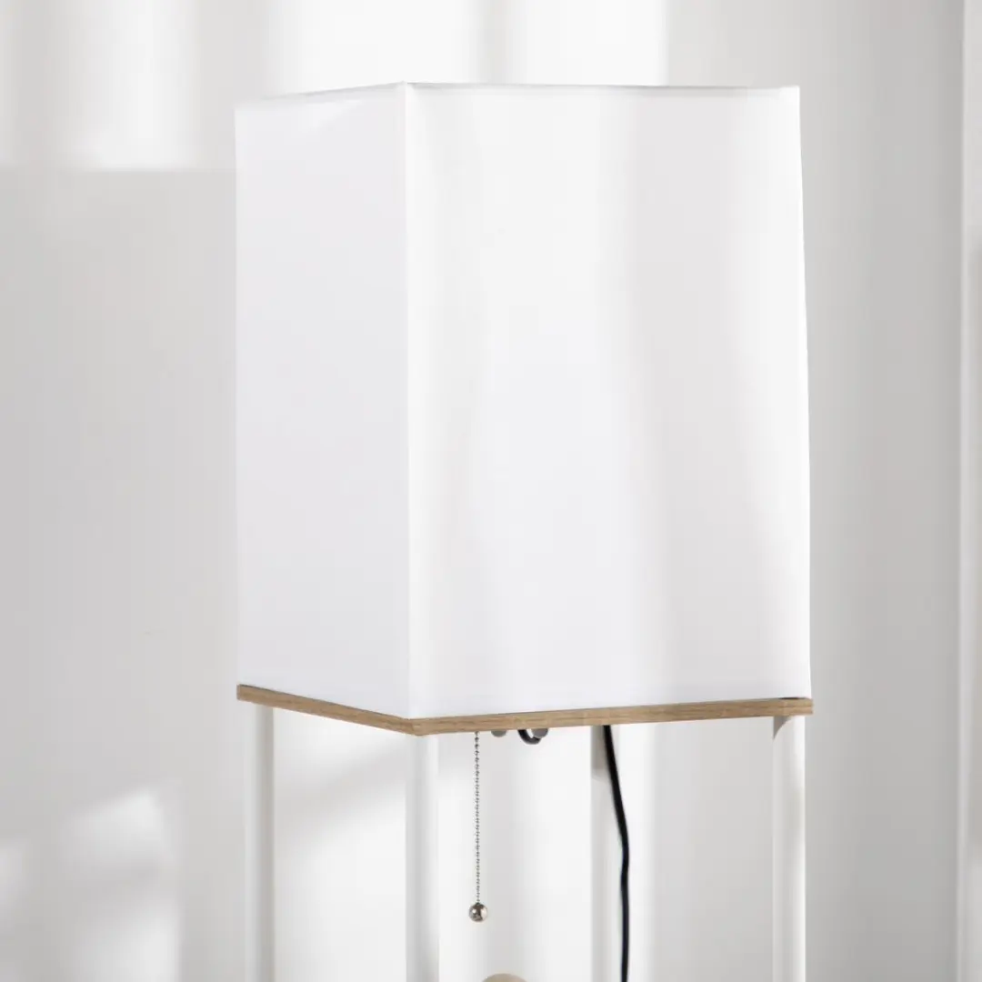 Homcom Staande Lamp MDF Metall - 159cm - Wit